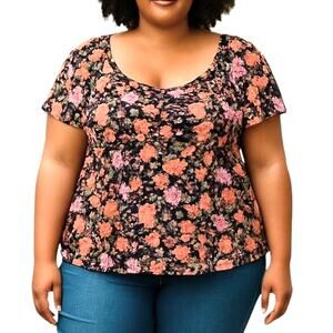 Rewind XXL Women's Red Short Sleeve Top Shirt Blouse Miss Size 20 22 2XL